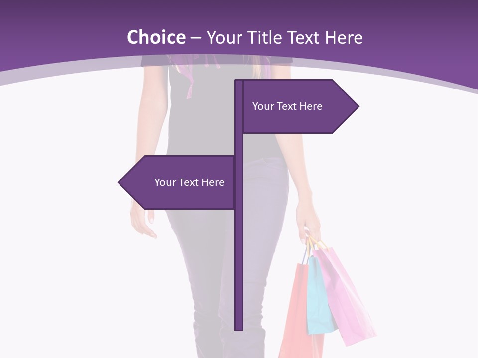 Holding Purchases Person PowerPoint Template