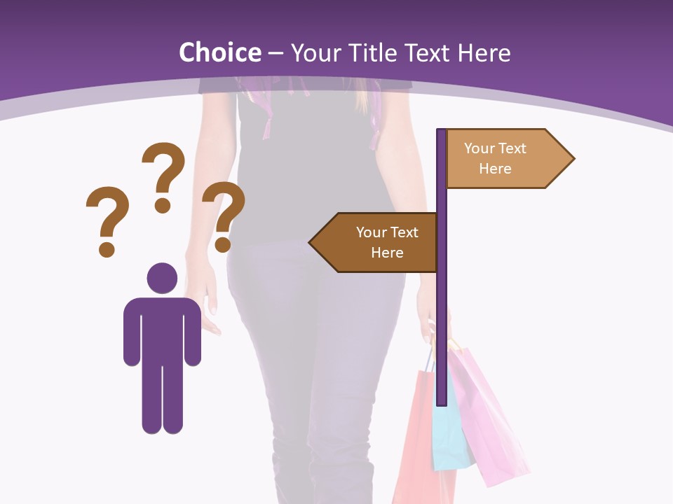 Holding Purchases Person PowerPoint Template