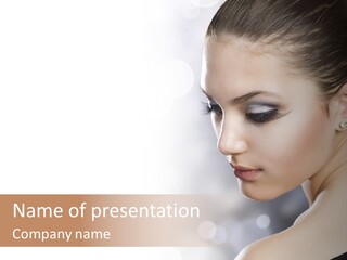 Lipstick Portrait Beautiful PowerPoint Template