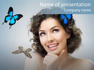 Spring Make Up Female PowerPoint Template