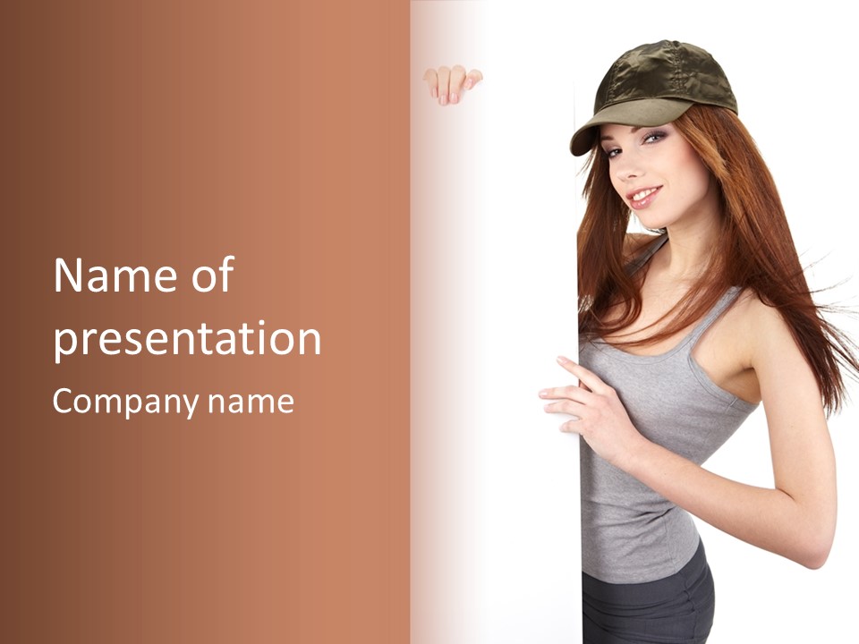 Space Showing Female PowerPoint Template