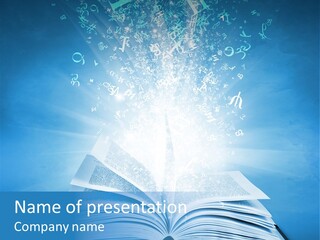 Vertical Blue Symbol PowerPoint Template