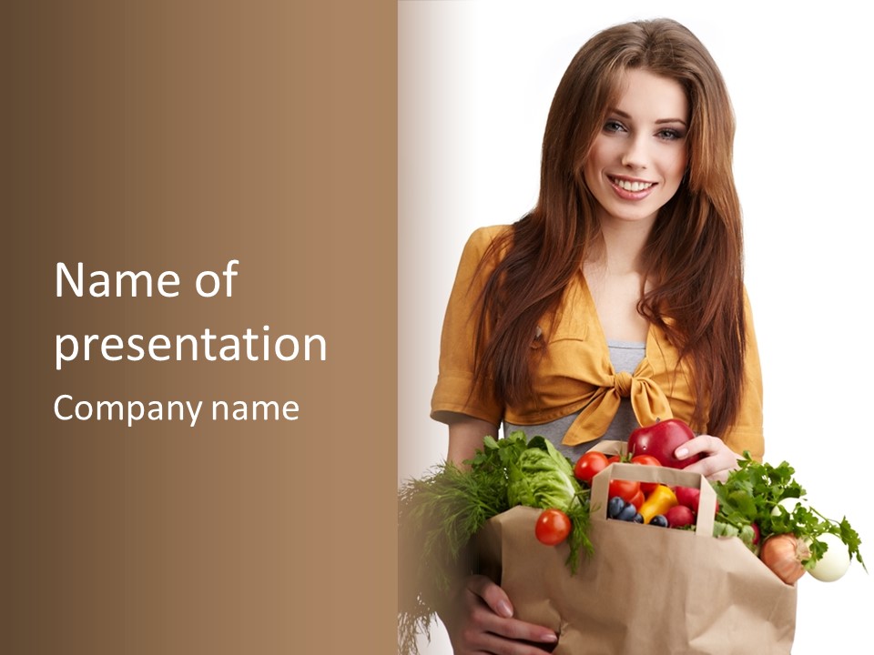 Vegetable Bag Young PowerPoint Template