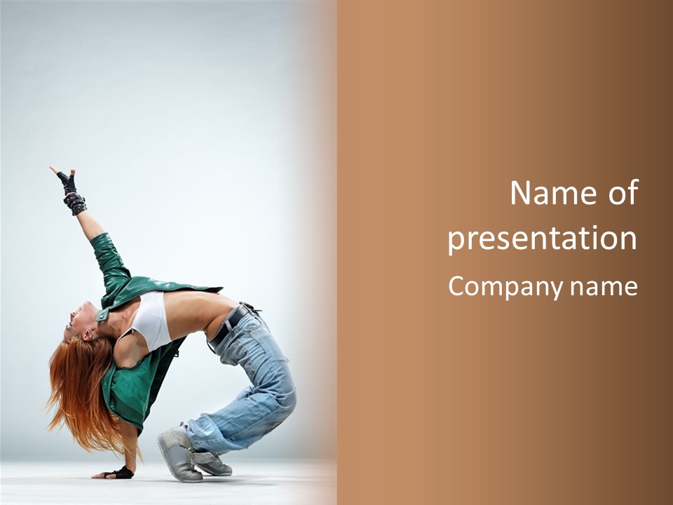 Female Dance Cool PowerPoint Template