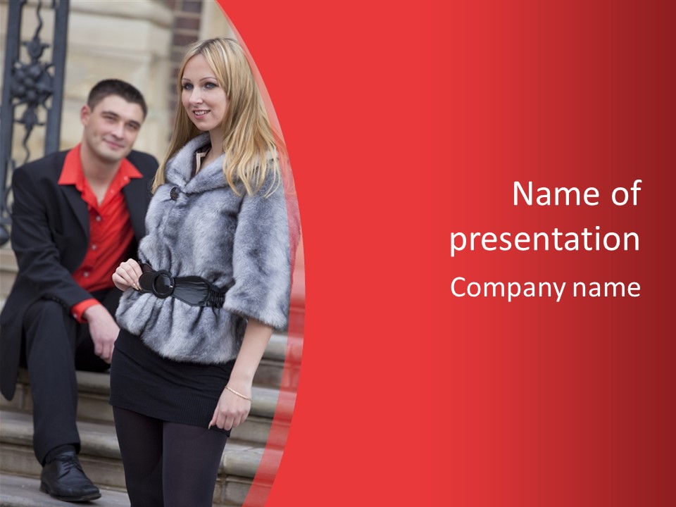 Couple Girlfriend Spring PowerPoint Template