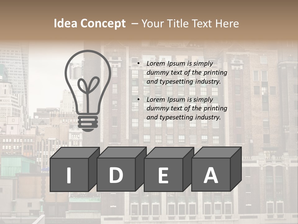 Side Manhattan Road PowerPoint Template
