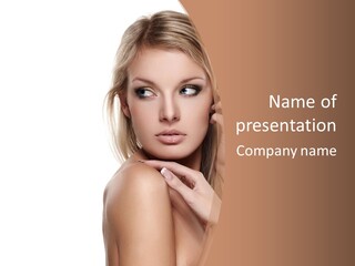 Beauty Eye Caucasian PowerPoint Template