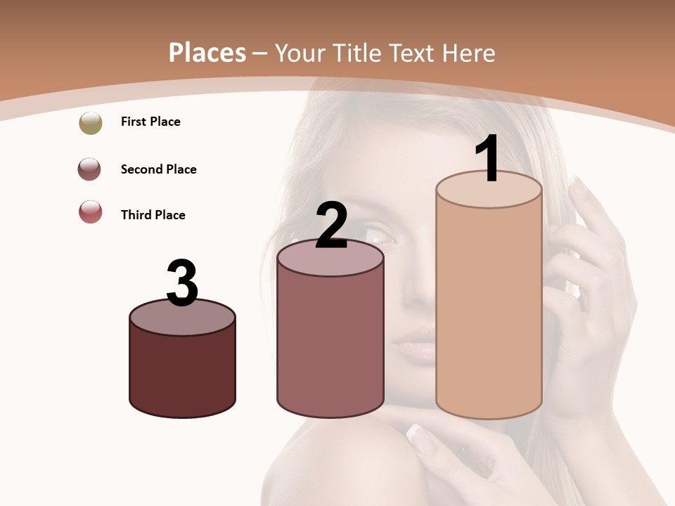 Beauty Eye Caucasian PowerPoint Template