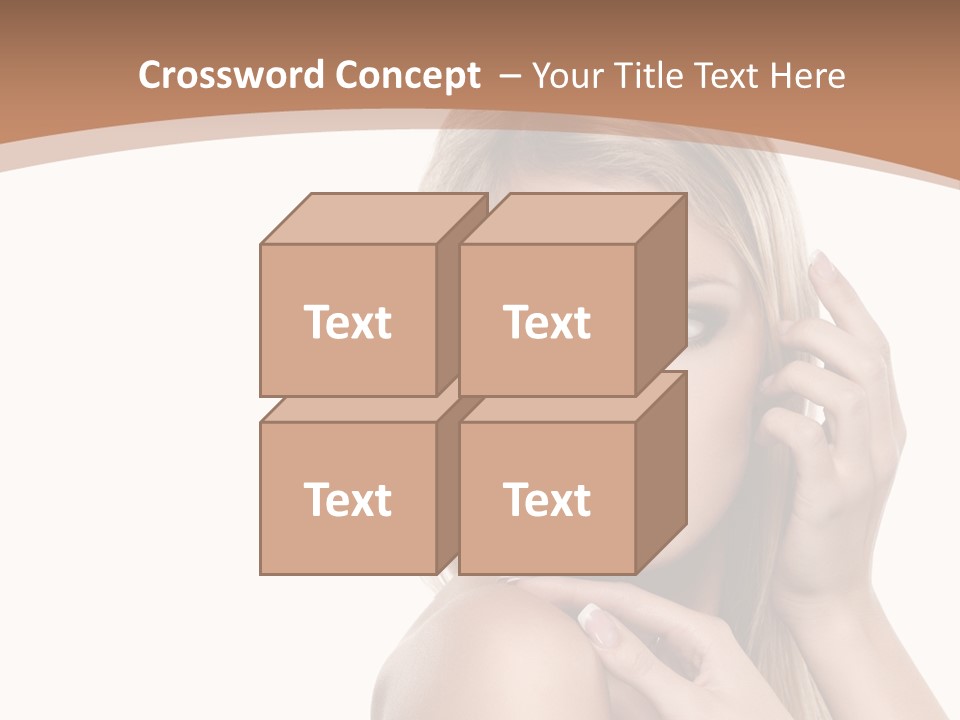 Beauty Eye Caucasian PowerPoint Template