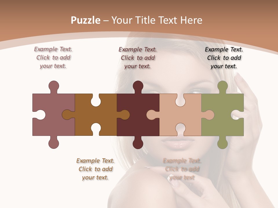 Beauty Eye Caucasian PowerPoint Template