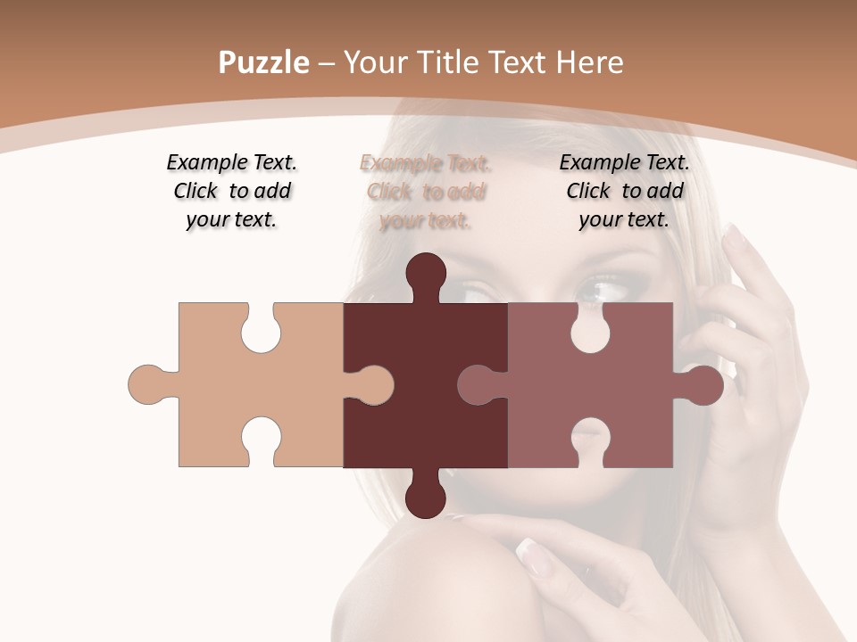 Beauty Eye Caucasian PowerPoint Template