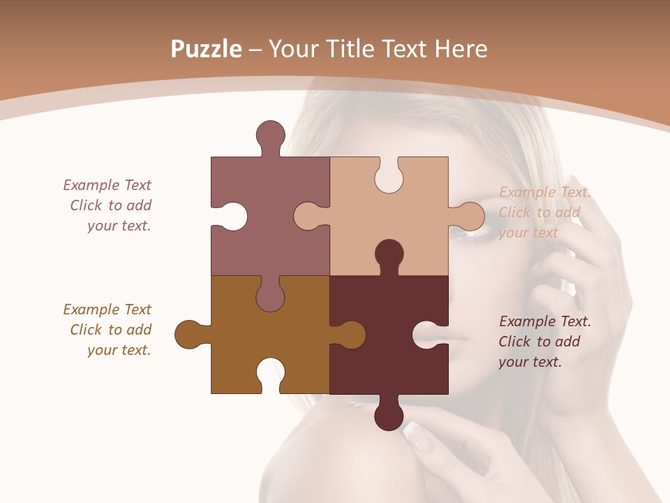 Beauty Eye Caucasian PowerPoint Template