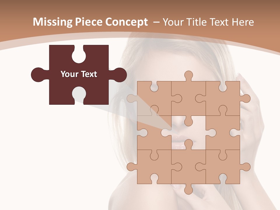 Beauty Eye Caucasian PowerPoint Template