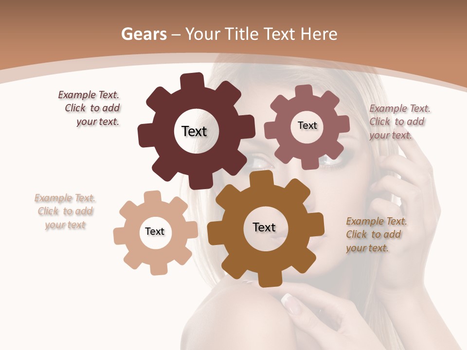 Beauty Eye Caucasian PowerPoint Template