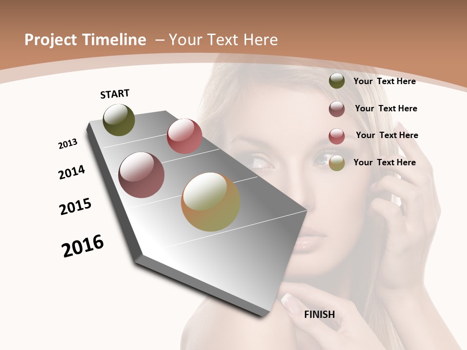Beauty Eye Caucasian PowerPoint Template
