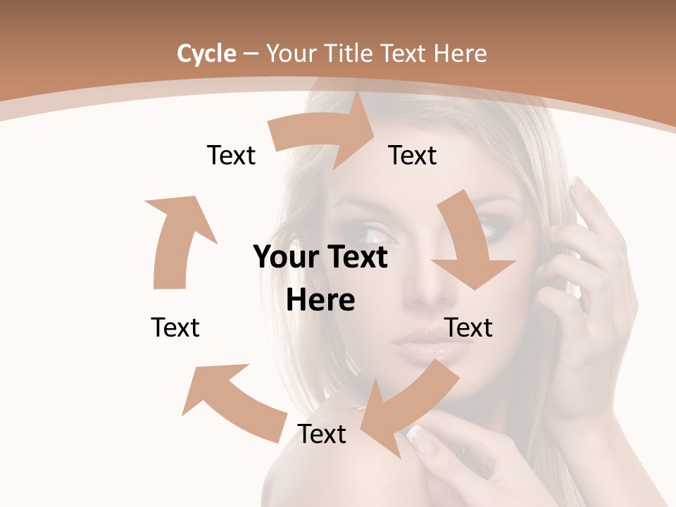 Beauty Eye Caucasian PowerPoint Template