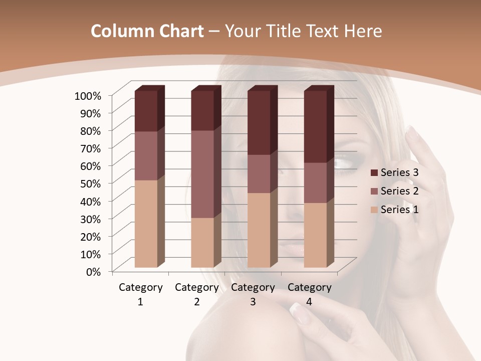 Beauty Eye Caucasian PowerPoint Template