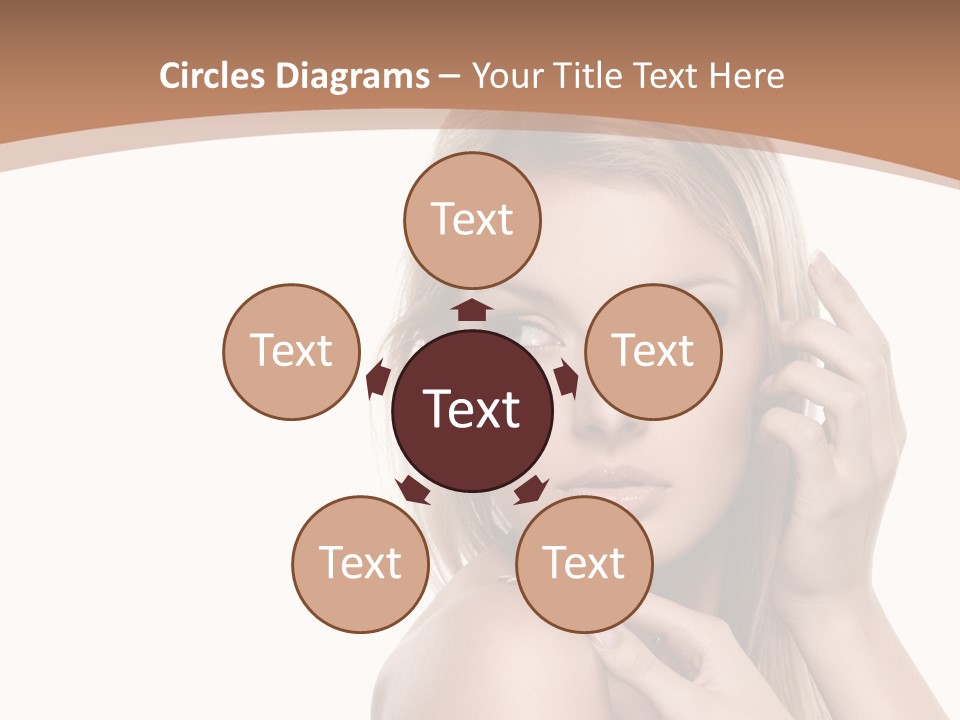 Beauty Eye Caucasian PowerPoint Template