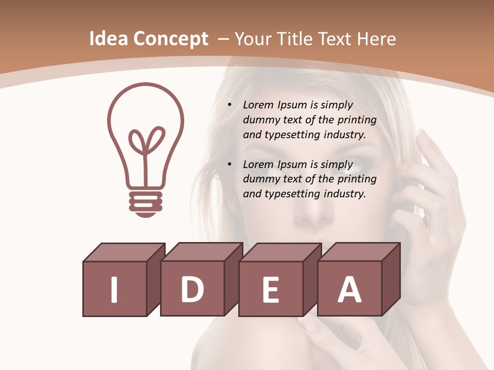 Beauty Eye Caucasian PowerPoint Template