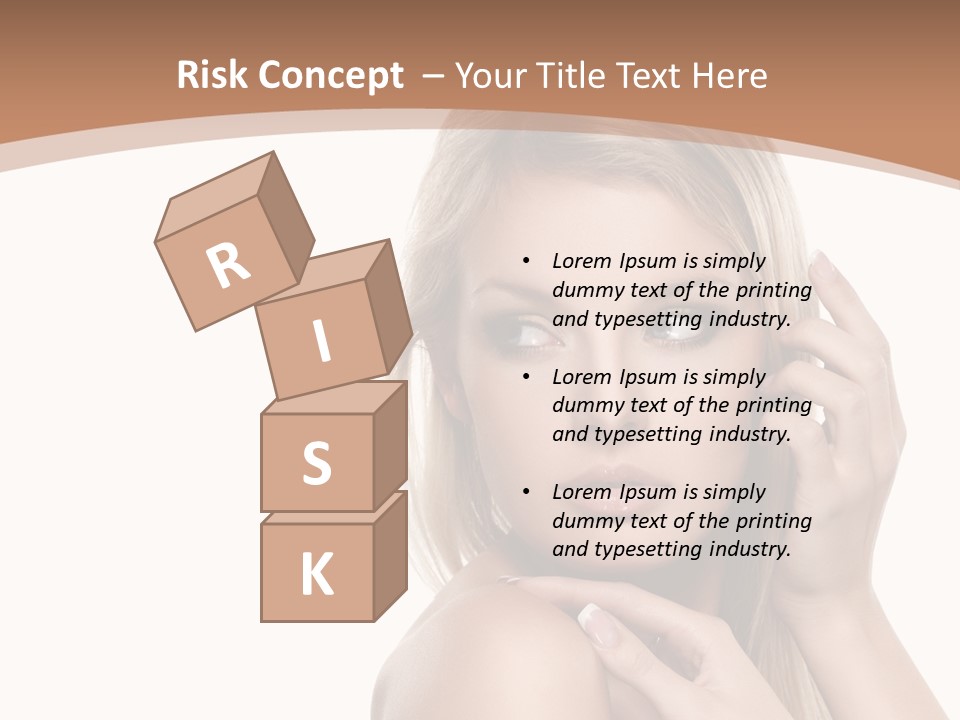 Beauty Eye Caucasian PowerPoint Template