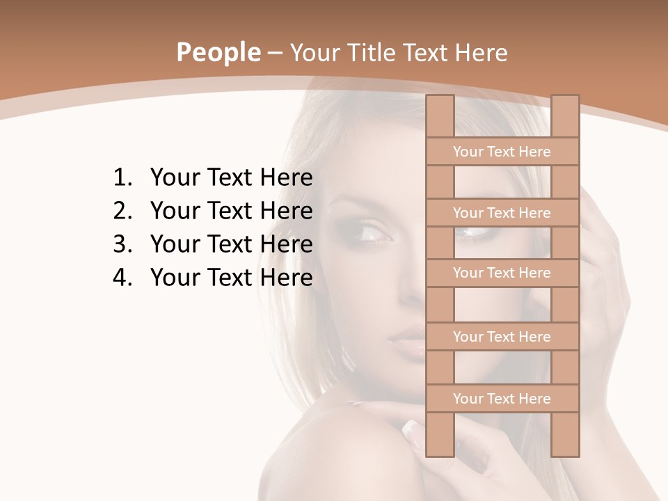 Beauty Eye Caucasian PowerPoint Template