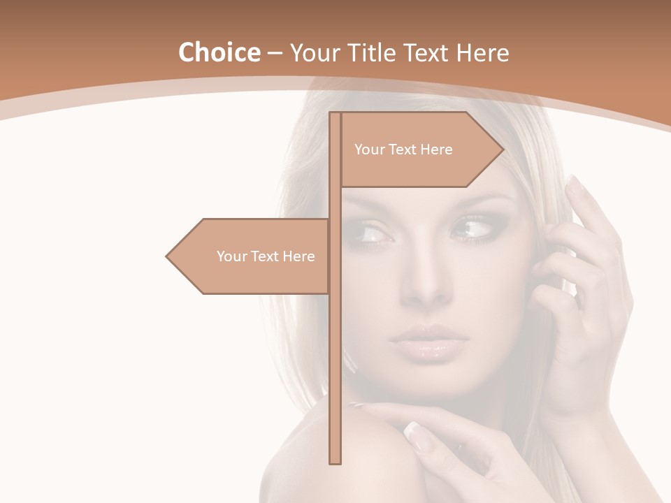 Beauty Eye Caucasian PowerPoint Template
