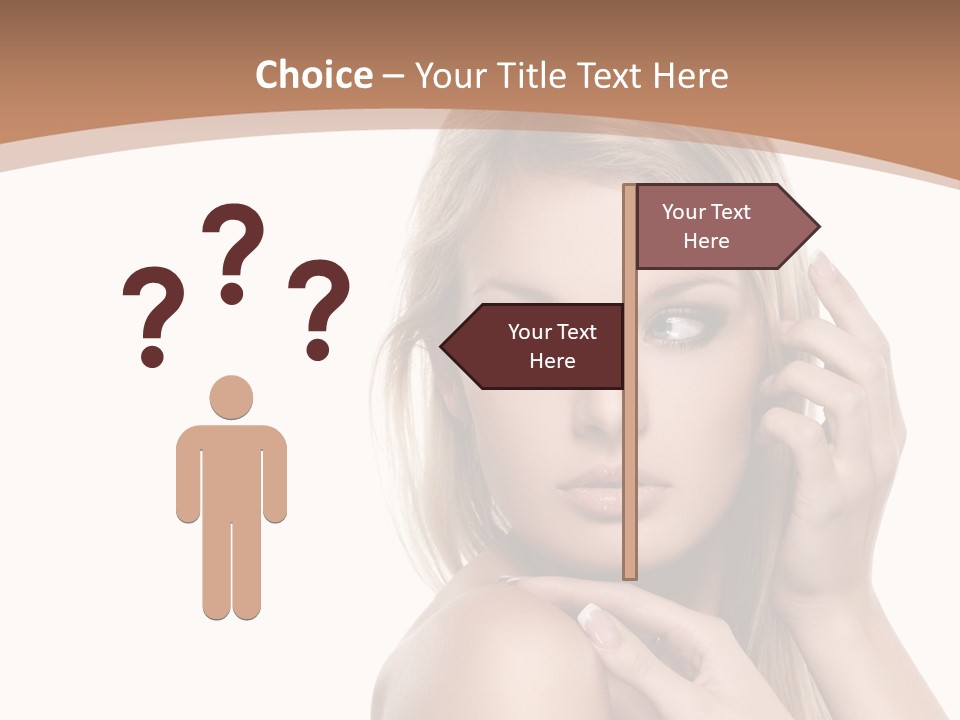 Beauty Eye Caucasian PowerPoint Template