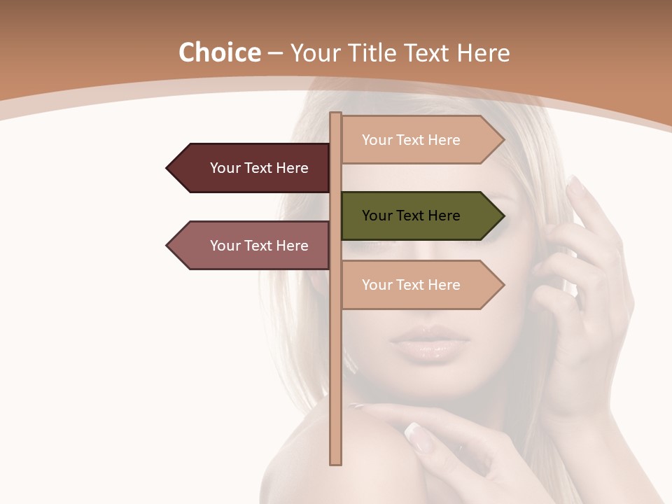 Beauty Eye Caucasian PowerPoint Template