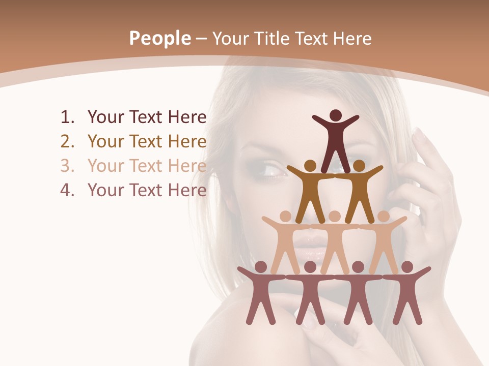 Beauty Eye Caucasian PowerPoint Template