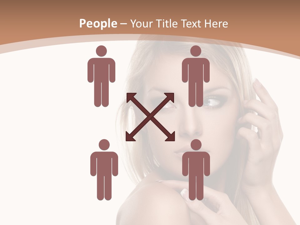 Beauty Eye Caucasian PowerPoint Template