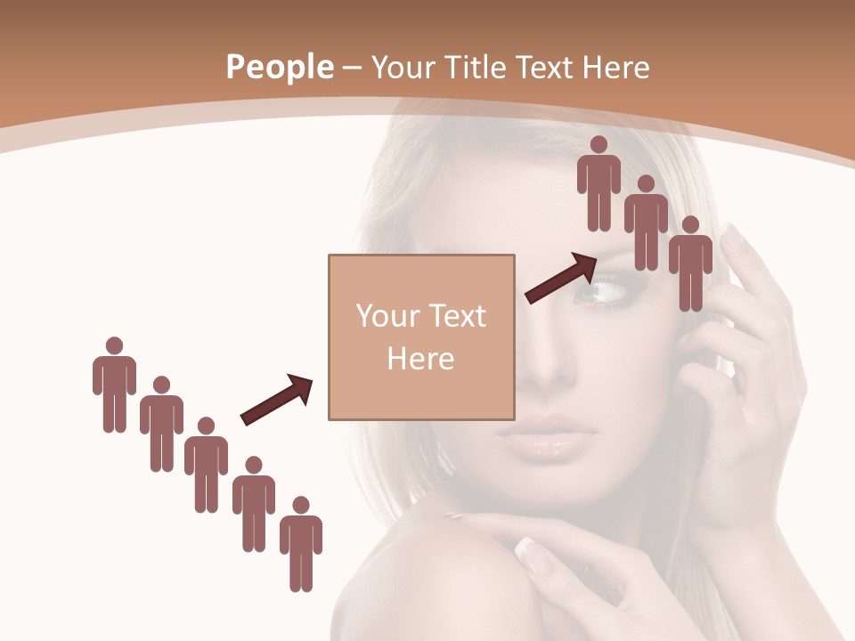 Beauty Eye Caucasian PowerPoint Template