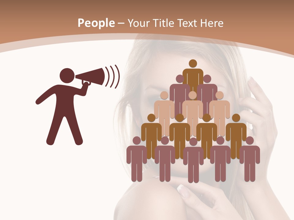 Beauty Eye Caucasian PowerPoint Template