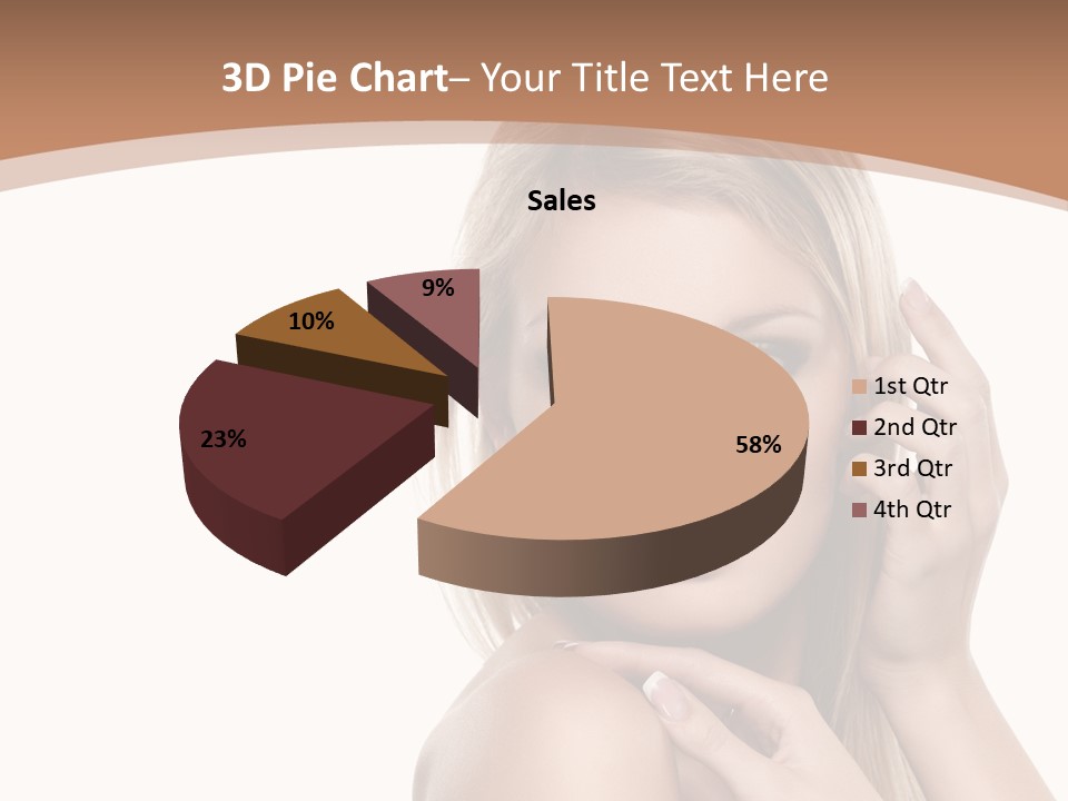Beauty Eye Caucasian PowerPoint Template