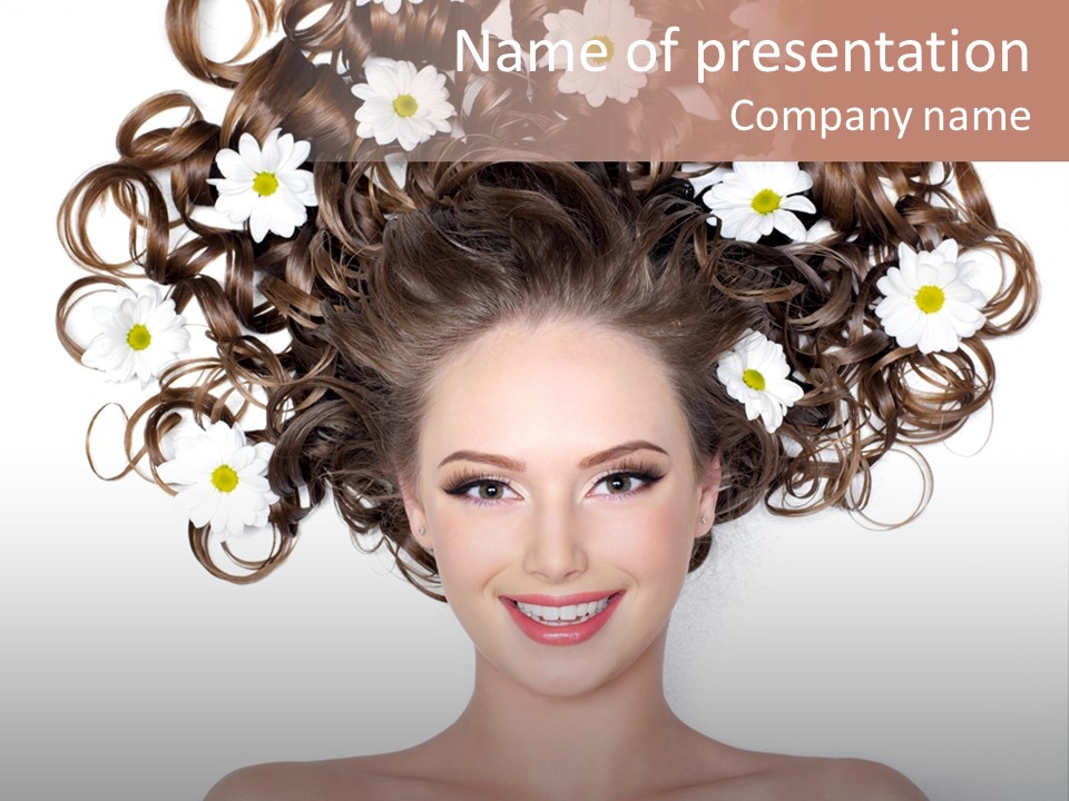 Long Chamomile Flower PowerPoint Template