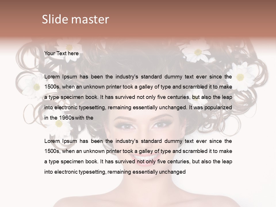 Long Chamomile Flower PowerPoint Template