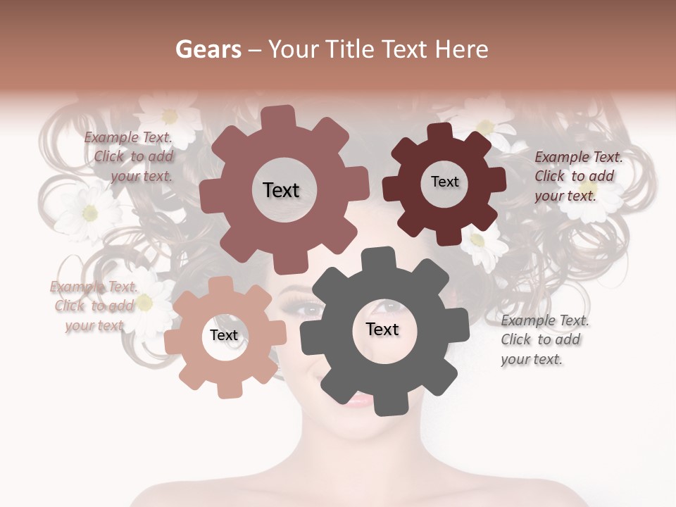 Long Chamomile Flower PowerPoint Template