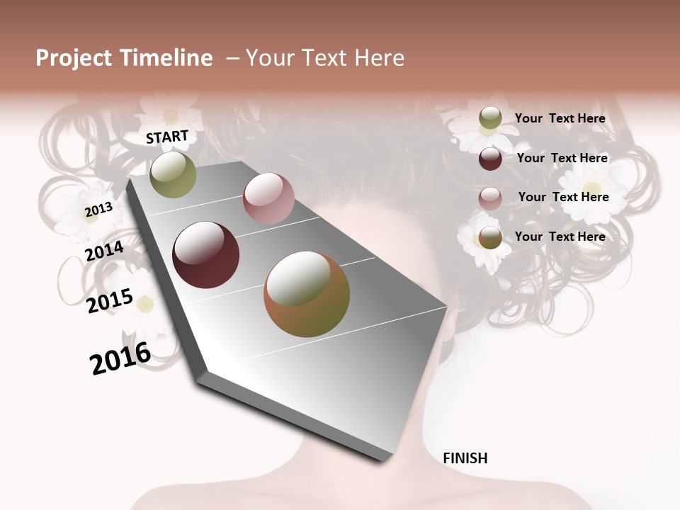 Long Chamomile Flower PowerPoint Template