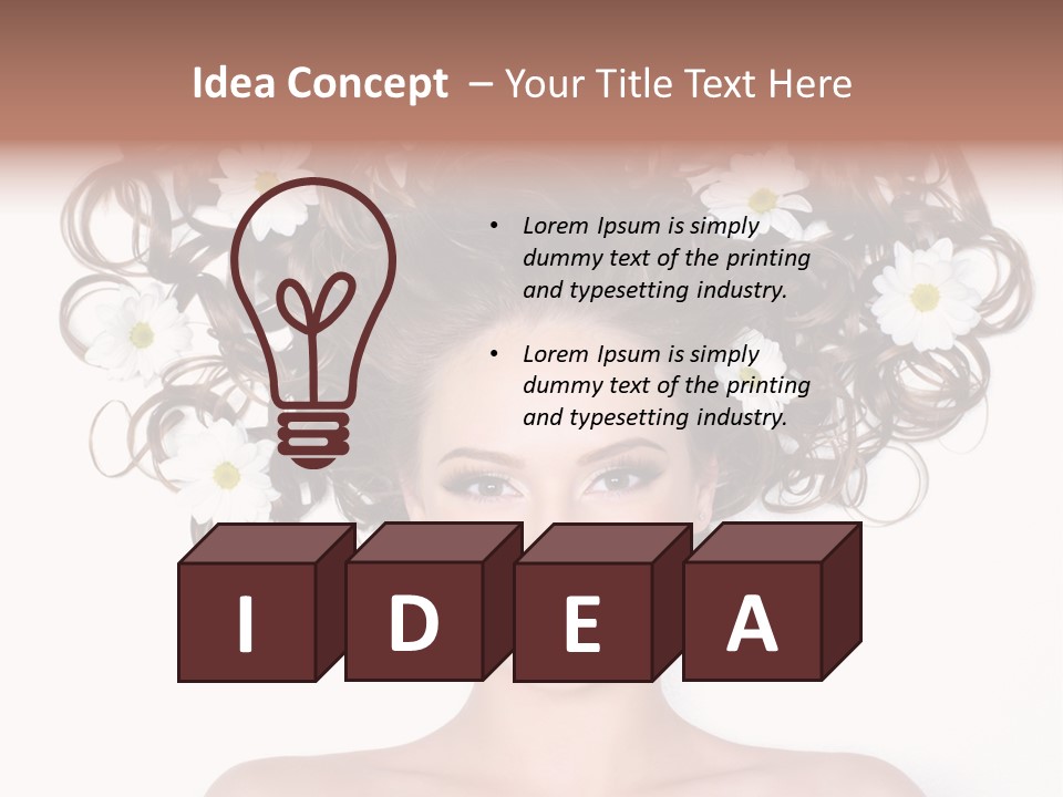 Long Chamomile Flower PowerPoint Template