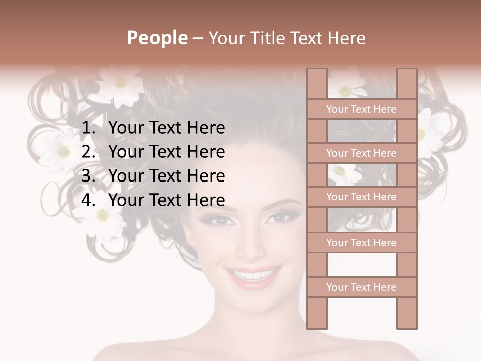 Long Chamomile Flower PowerPoint Template