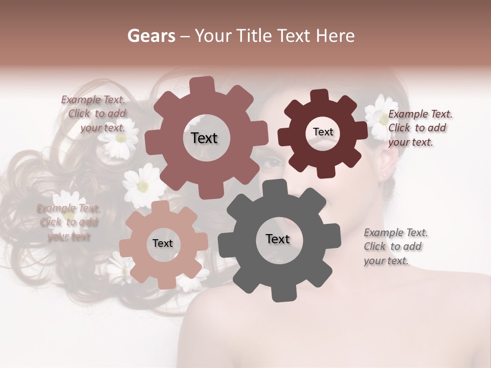 Gorgeous Brunette Chamomile PowerPoint Template