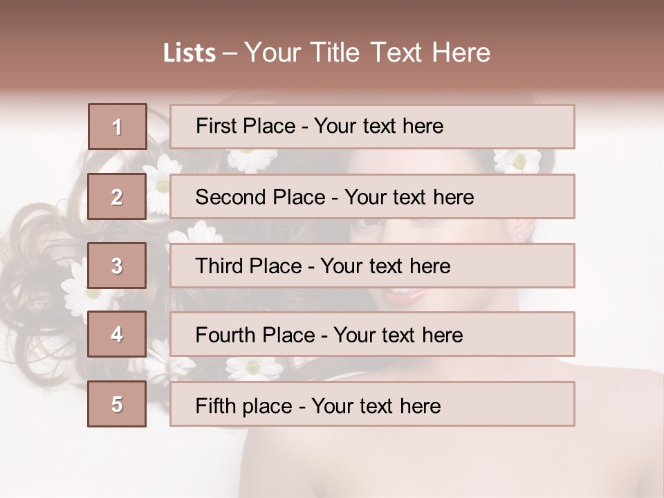 Gorgeous Brunette Chamomile PowerPoint Template