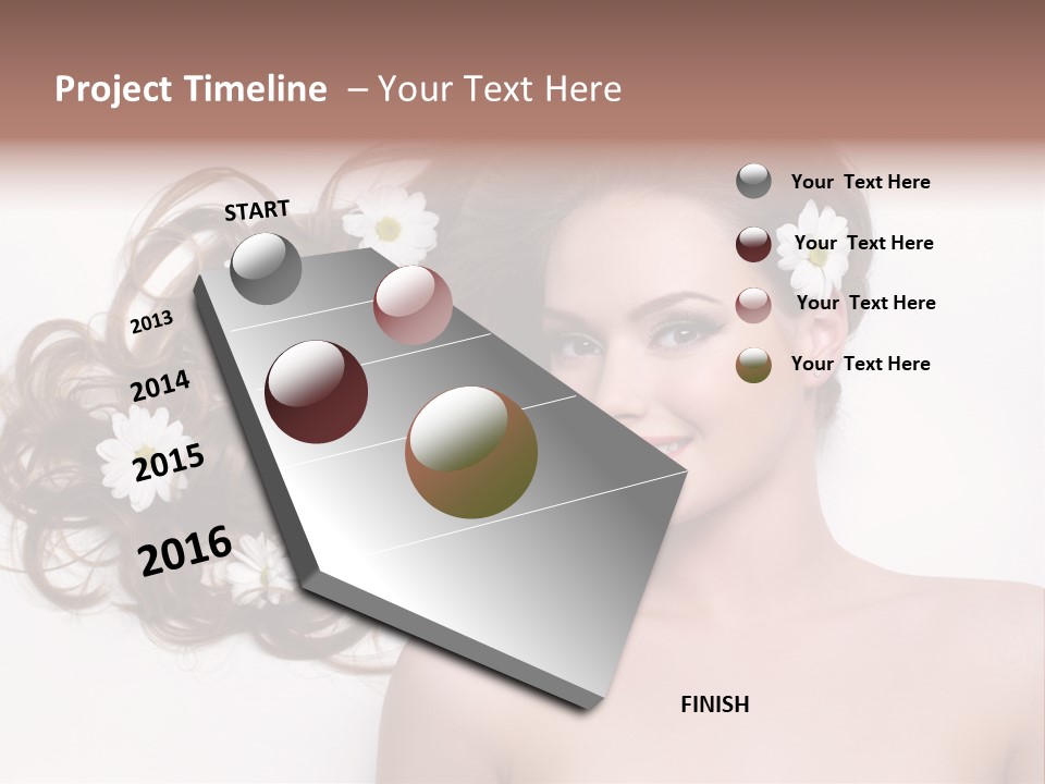 Gorgeous Brunette Chamomile PowerPoint Template