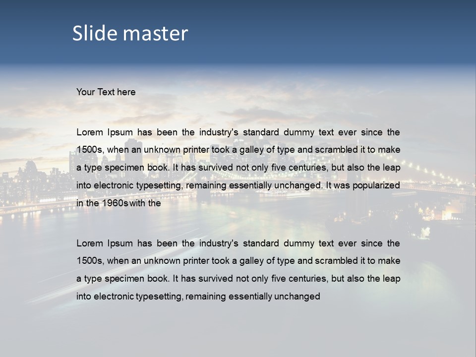 Brooklyn Cityscape Dusk PowerPoint Template