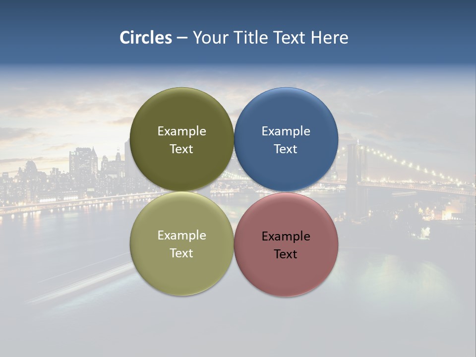 Brooklyn Cityscape Dusk PowerPoint Template