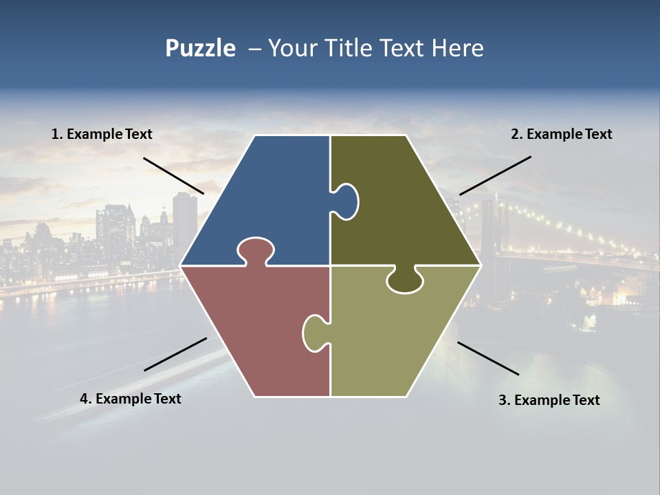 Brooklyn Cityscape Dusk PowerPoint Template