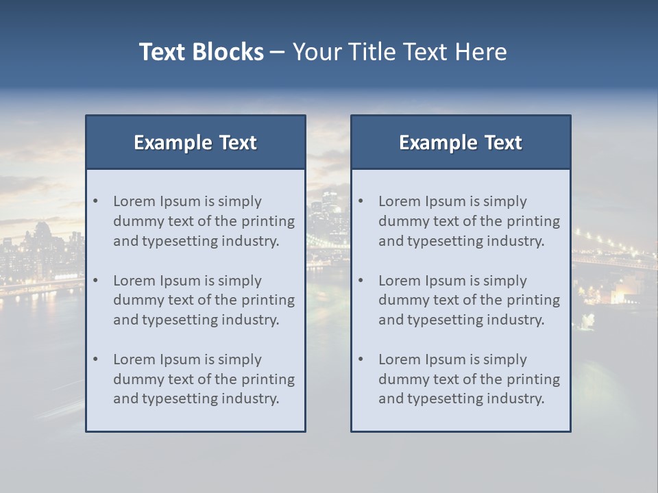 Brooklyn Cityscape Dusk PowerPoint Template