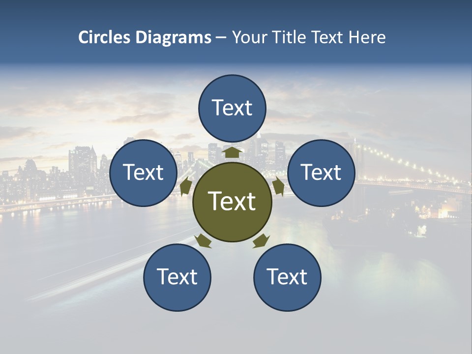 Brooklyn Cityscape Dusk PowerPoint Template