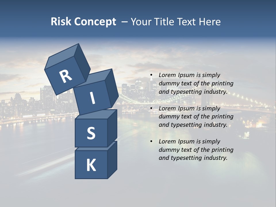 Brooklyn Cityscape Dusk PowerPoint Template