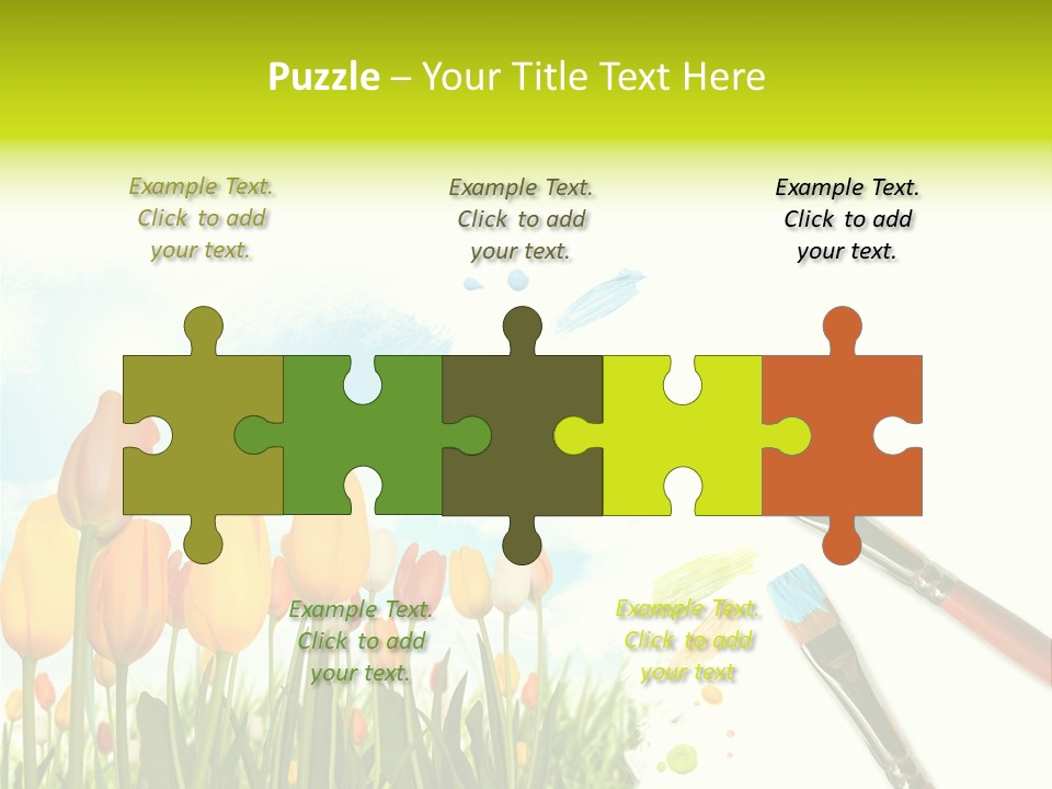 Red Flower Yellow PowerPoint Template