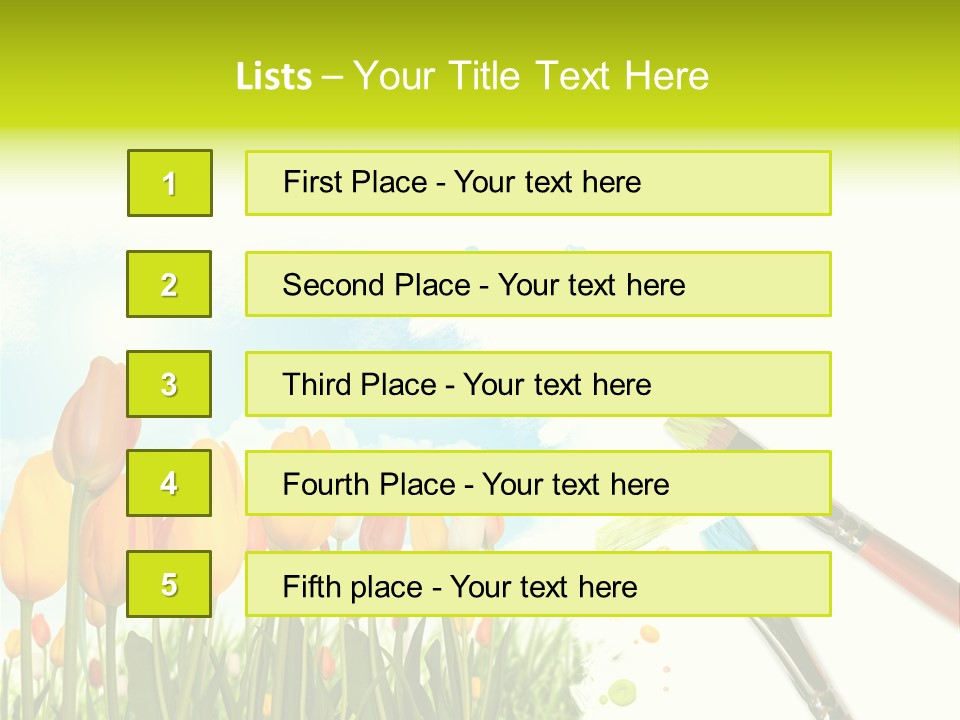 Red Flower Yellow PowerPoint Template